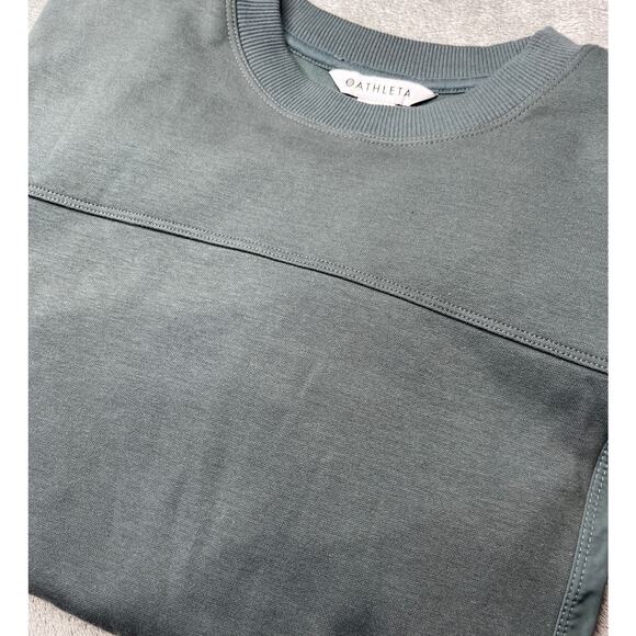 Athleta Triumph Hybrid Crewneck Sweatshirt Bali Green Size Small - Picture 1 of 7